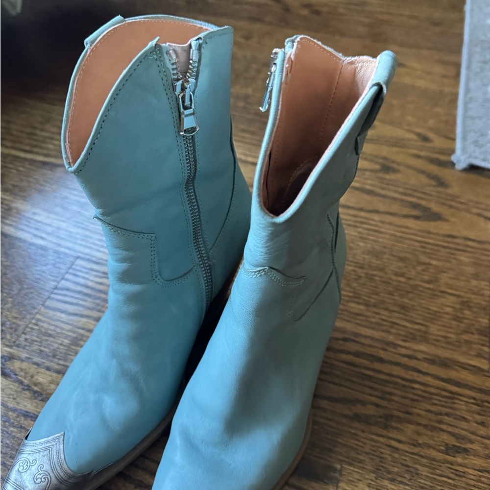 Free People Brayden Heeled Boots - Light Blue